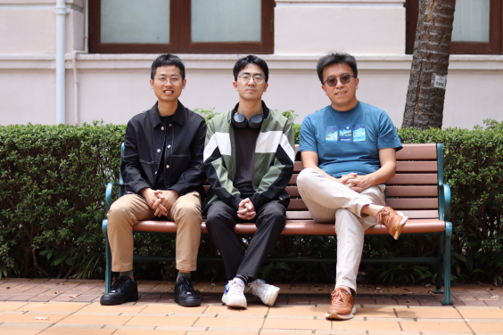 Group photo of the research team: From the left: Dr Jiarui Zhao, Mr Menghan Song and Professor Zi Yang Meng.
 