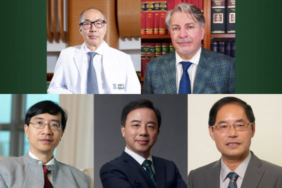 (Upper row from left) Professor Tak Mak in molecular biology, Professor Alec Stone Sweet in law
(lower row) Professor Kwok-Yung Yuen in microbiology, Professor Xiang Zhang in physics and Professor Guochun Zhao in Earth science