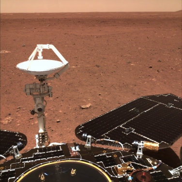 The Tianwen mission is China's national effort to explore Mars through interplanetary space missions. The rover Zhurong, depicted in the image, became China's first rover to successfully land on the Martian surface in 2021.