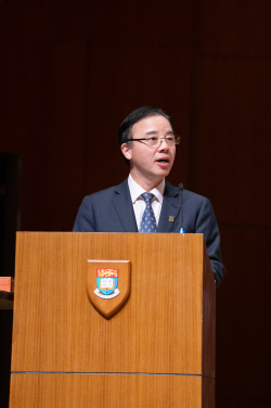 Professor Xiang Zhang makes welcome remarks.