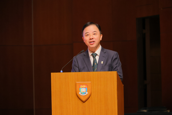 Professor Xiang Zhang, President and Vice-Chancellor of HKU, delivers welcome remarks. 